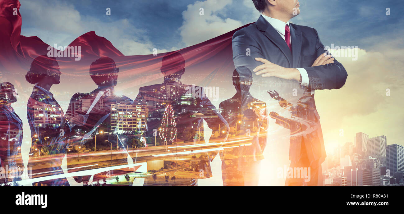 Super Teamwork Building his super team Stock Photo - Alamy