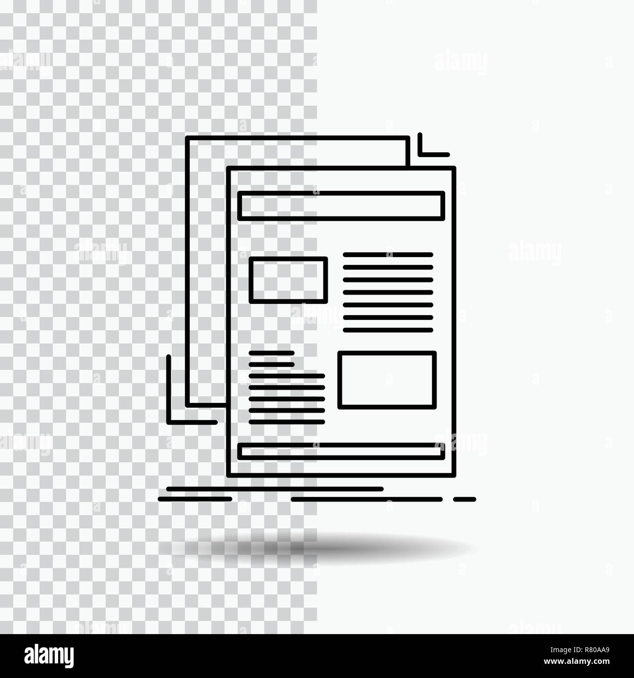 News Newsletter Newspaper Media Paper Line Icon On Transparent Background Black Icon Vector Illustration Stock Vector Image Art Alamy