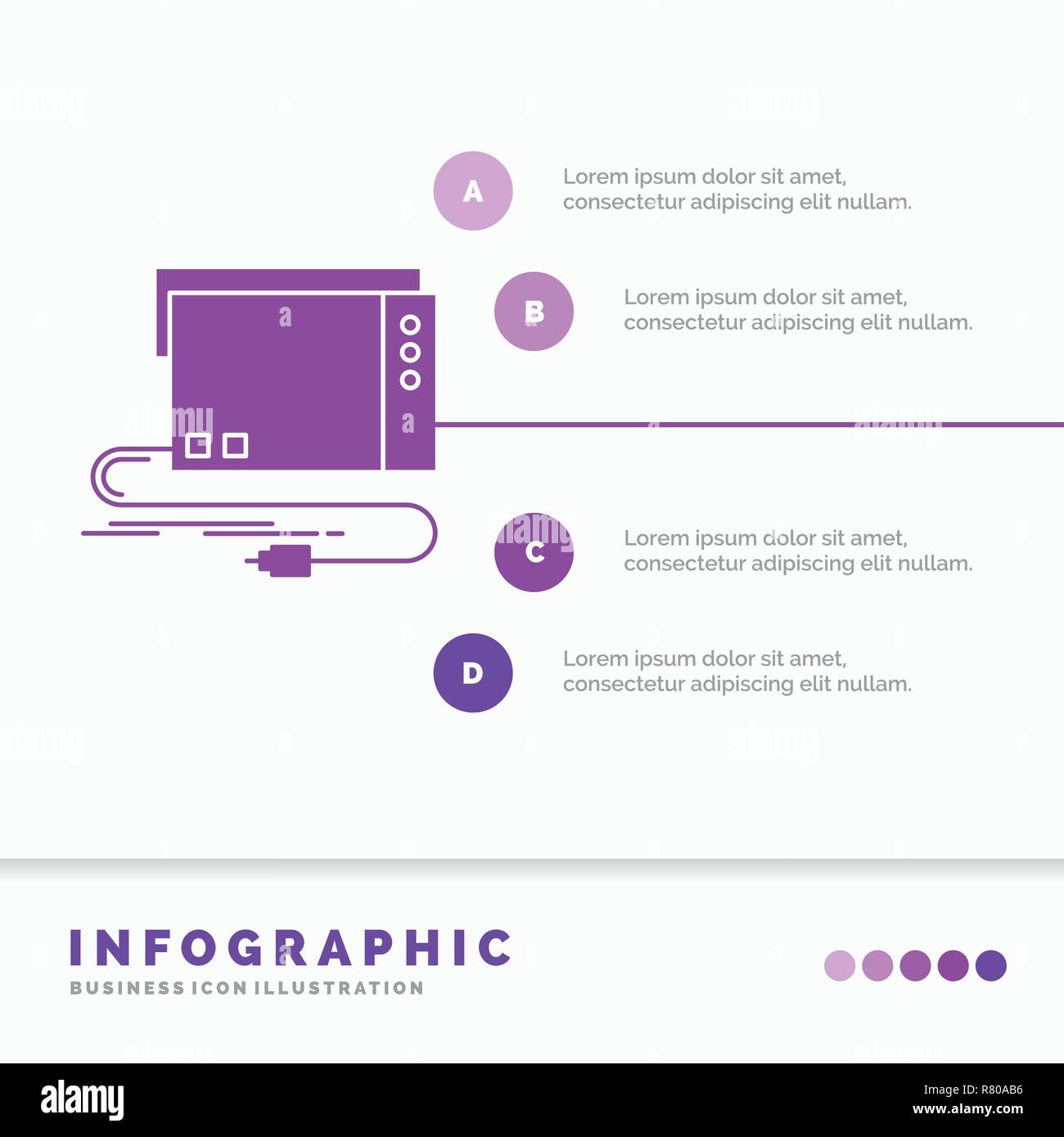 audio, card, external, interface, sound Infographics Template for Website and Presentation. GLyph Purple icon infographic style vector illustration. Stock Vector
