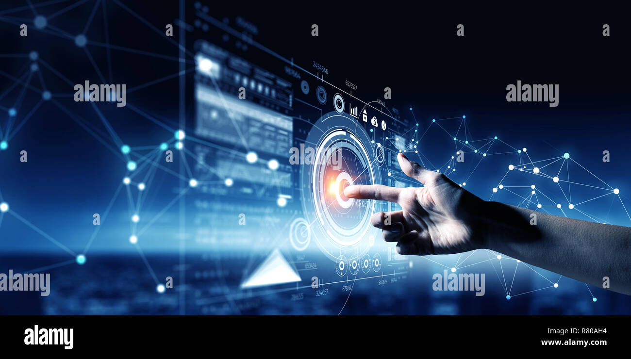 New media technologies in use. Mixed media Stock Photo