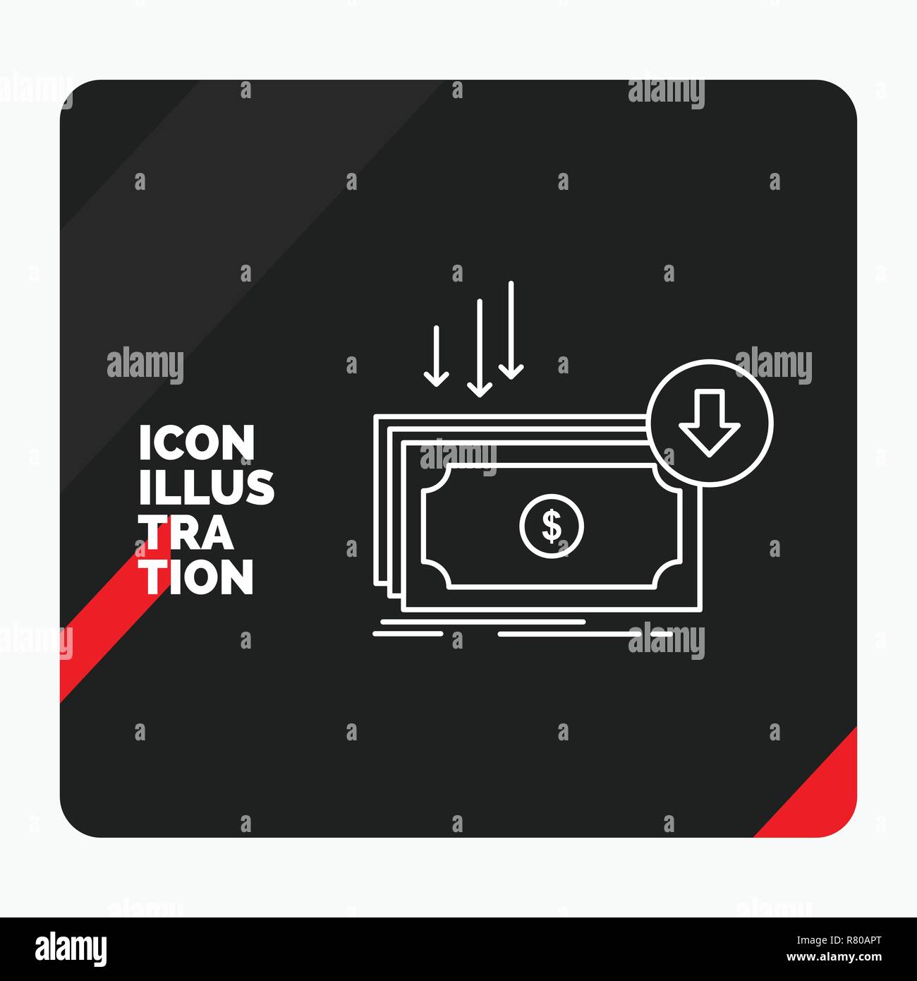 Red and Black Creative presentation Background for Business, cost, cut