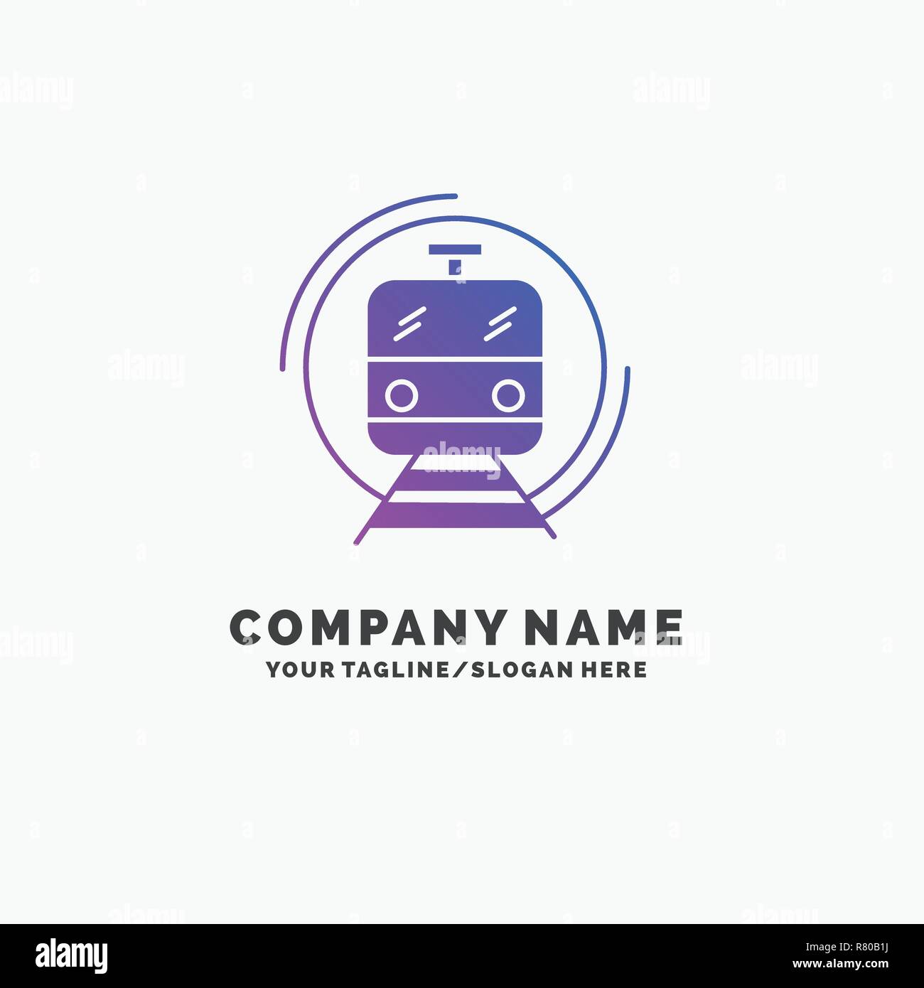 metro, train, smart, public, transport Purple Business Logo Template. Place for Tagline. Stock Vector