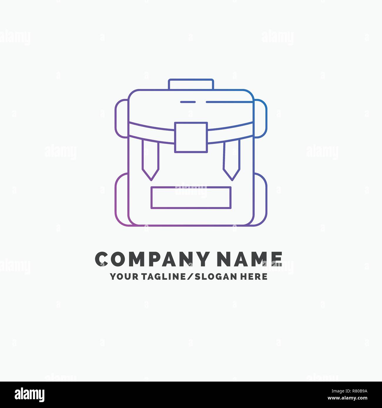 bag, camping, zipper, hiking, luggage Purple Business Logo Template