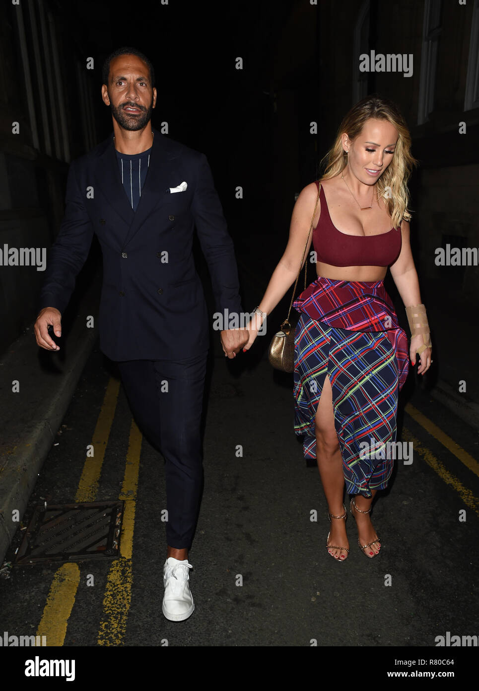 Rio Ferdinand Enjoys His 4oth Birthday Night Out With Fiancé Kate Wright At Rosso Restaurant 