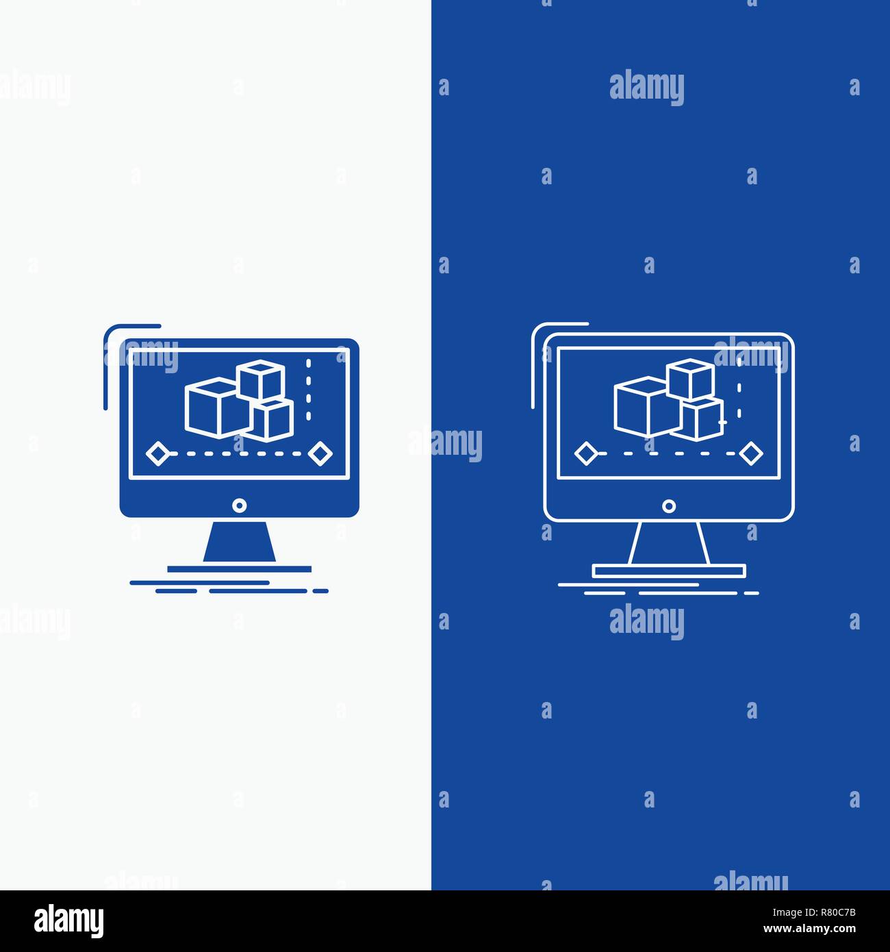 Animation Computer Editor Monitor Software Line And Glyph Web