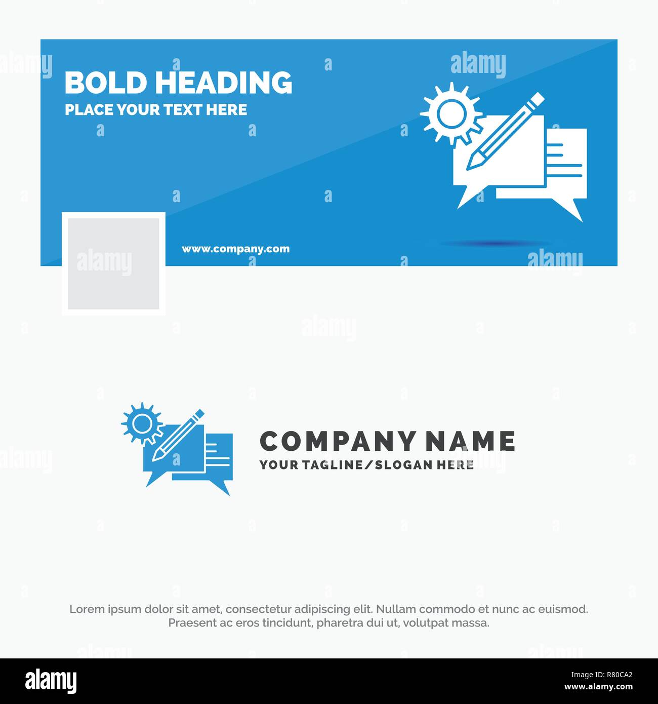 Blue Business Logo Template For Chat Communication Discussion Setting Message Facebook Timeline Banner Design Vector Web Banner Background Illus Stock Vector Image Art Alamy