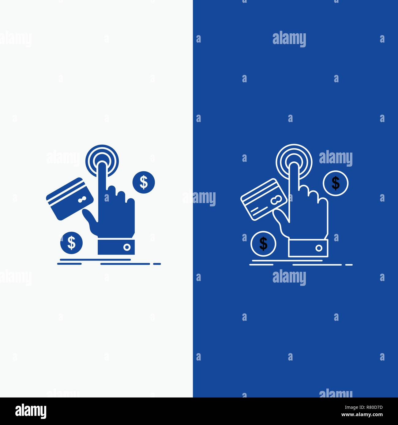 Ppc Click Pay Payment Web Line And Glyph Web Button In Blue