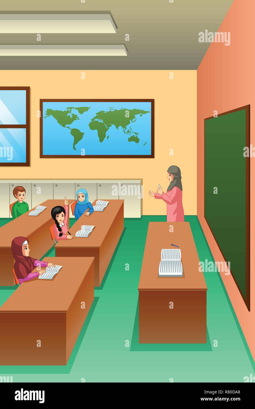 Clipart illustration preschool classroom hi-res stock photography and