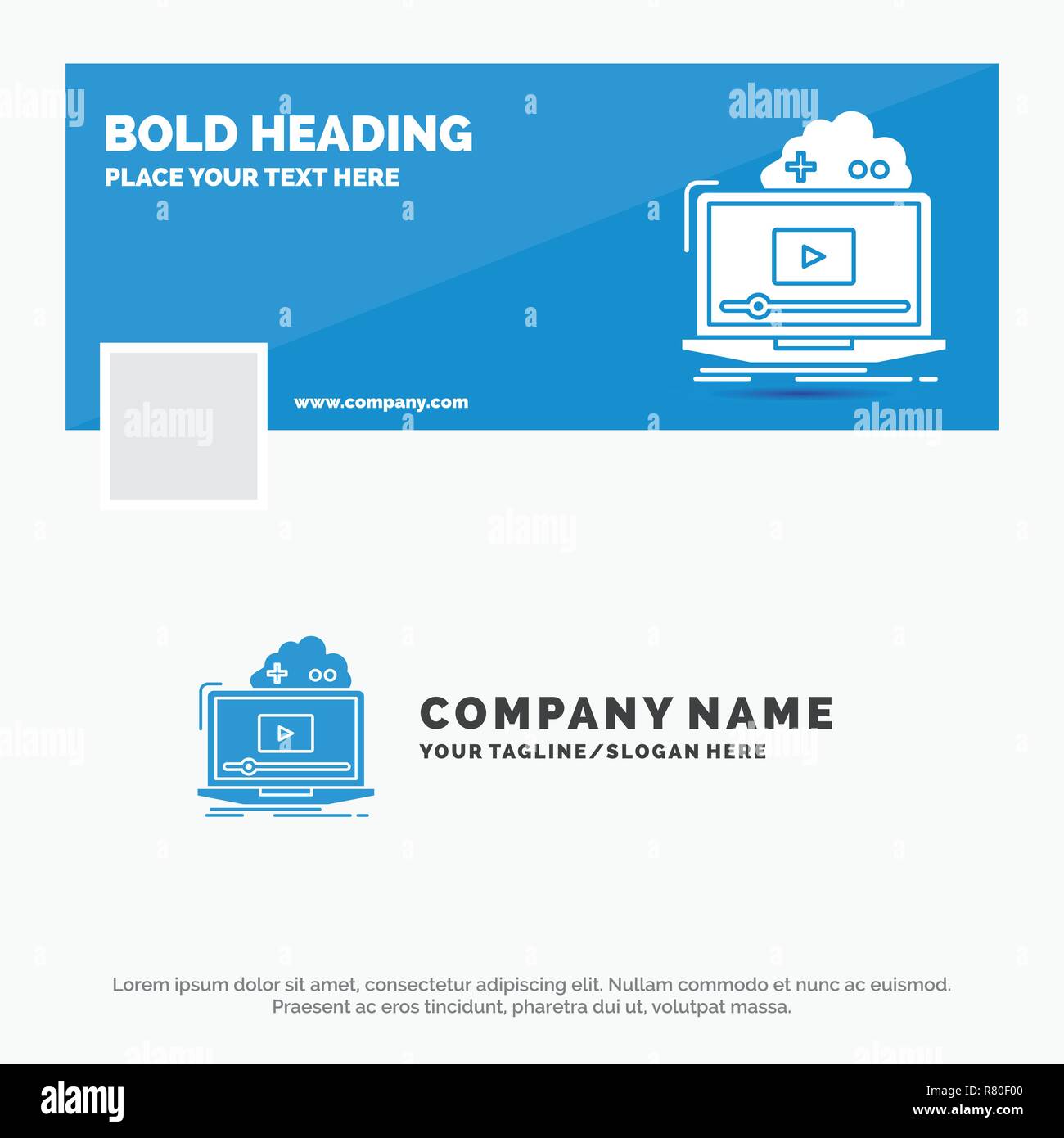 Blue Business Logo Template For Cloud Game Online Streaming