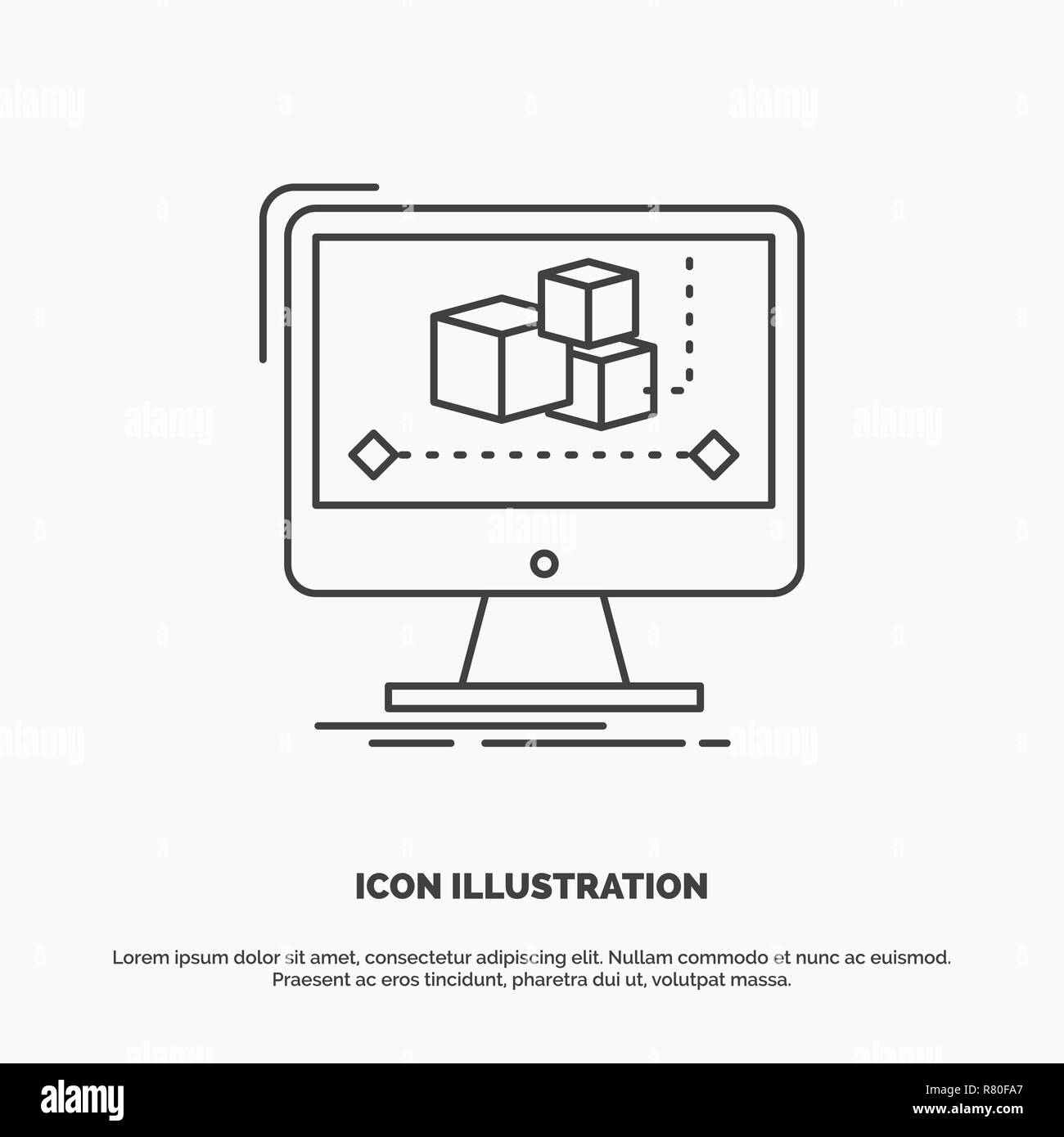 Animation, computer, editor, monitor, software Icon. Line vector gray  symbol for UI and UX, website or mobile application Stock Vector Image &  Art - Alamy
