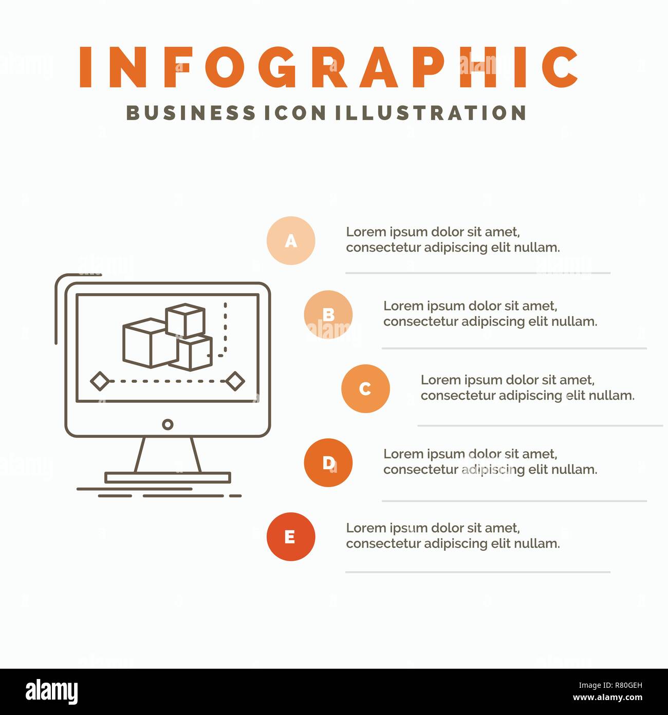 Animation, computer, editor, monitor, software Infographics Template for  Website and Presentation. Line Gray icon with Orange infographic style  vector Stock Vector Image & Art - Alamy