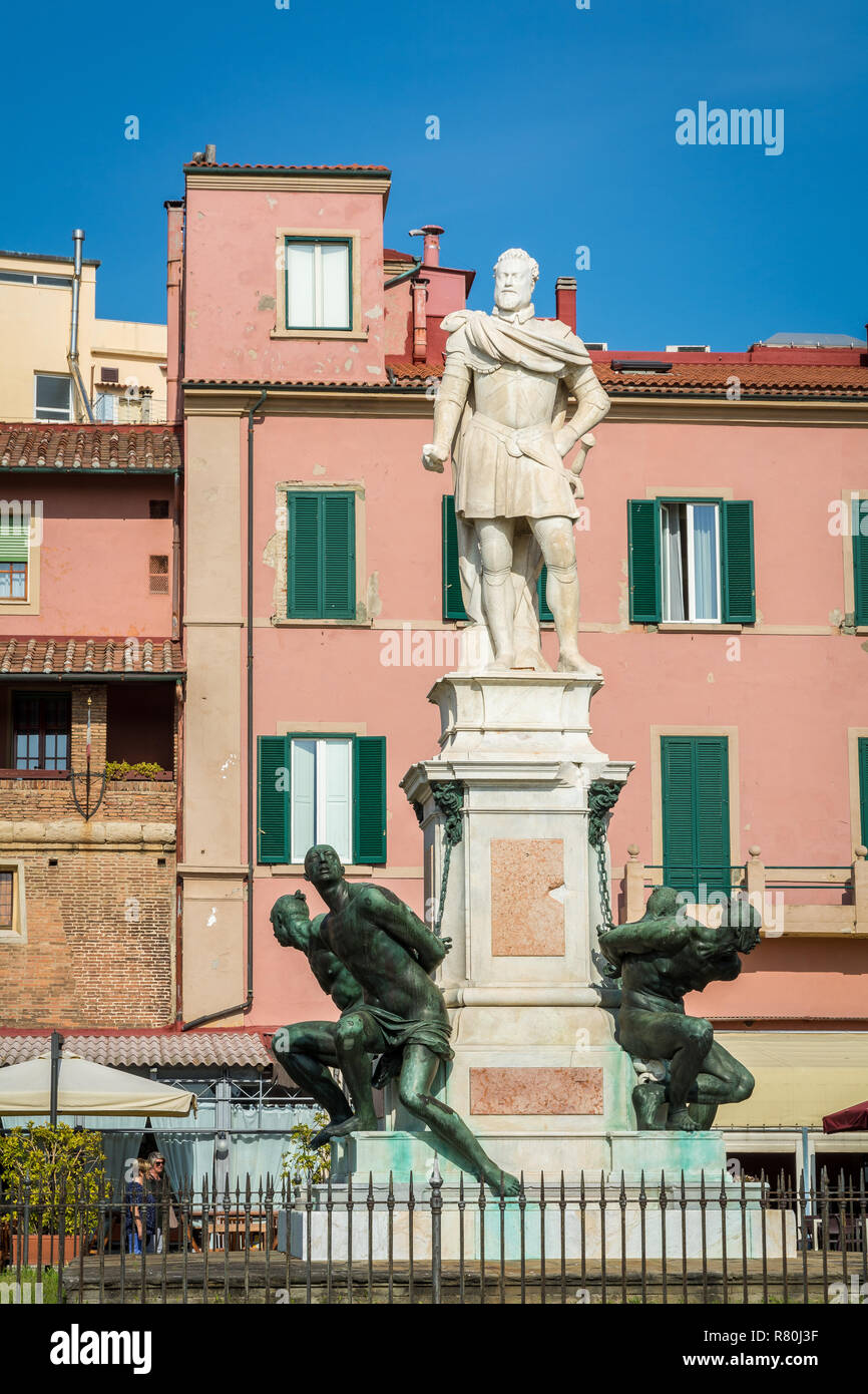 the Monument of the Four Moors in Livorno, Italy. It is dedicated to