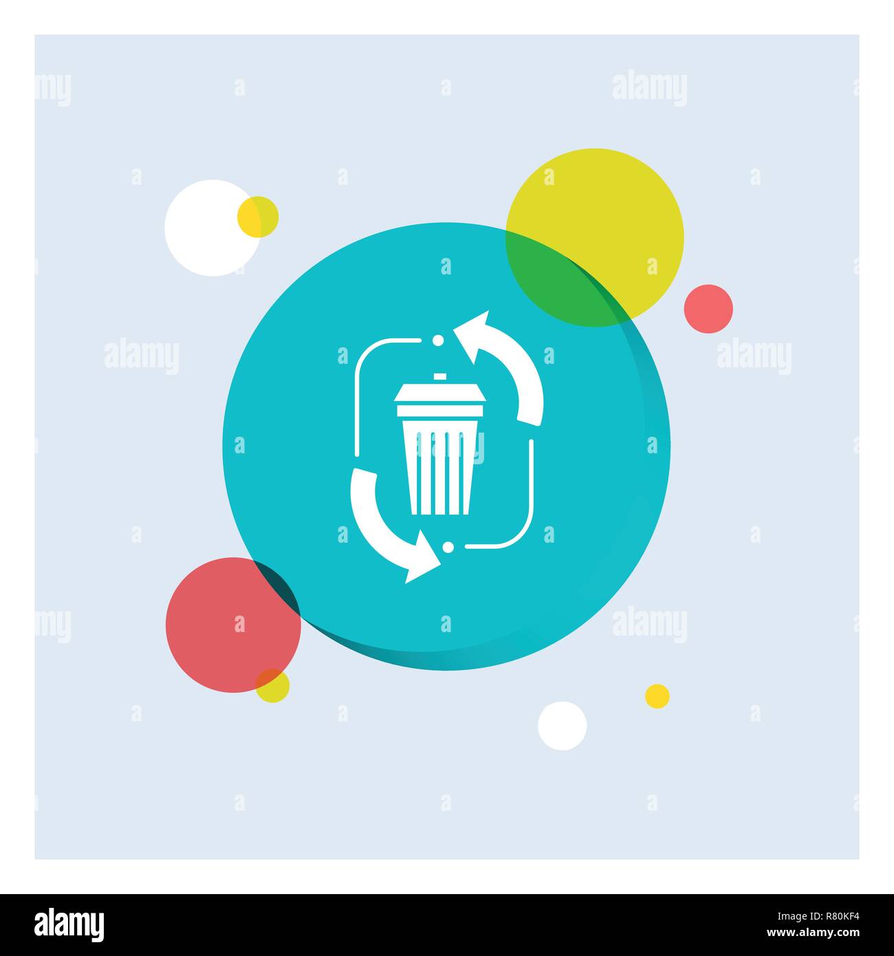 waste, disposal, garbage, management, recycle White Glyph Icon colorful  Circle Background Stock Vector Image & Art - Alamy