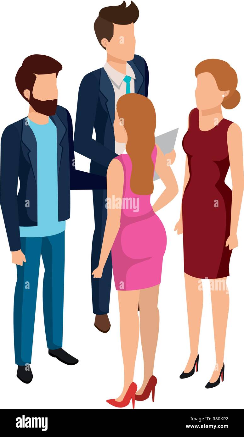 group of business people avatars characters Stock Vector Image & Art ...