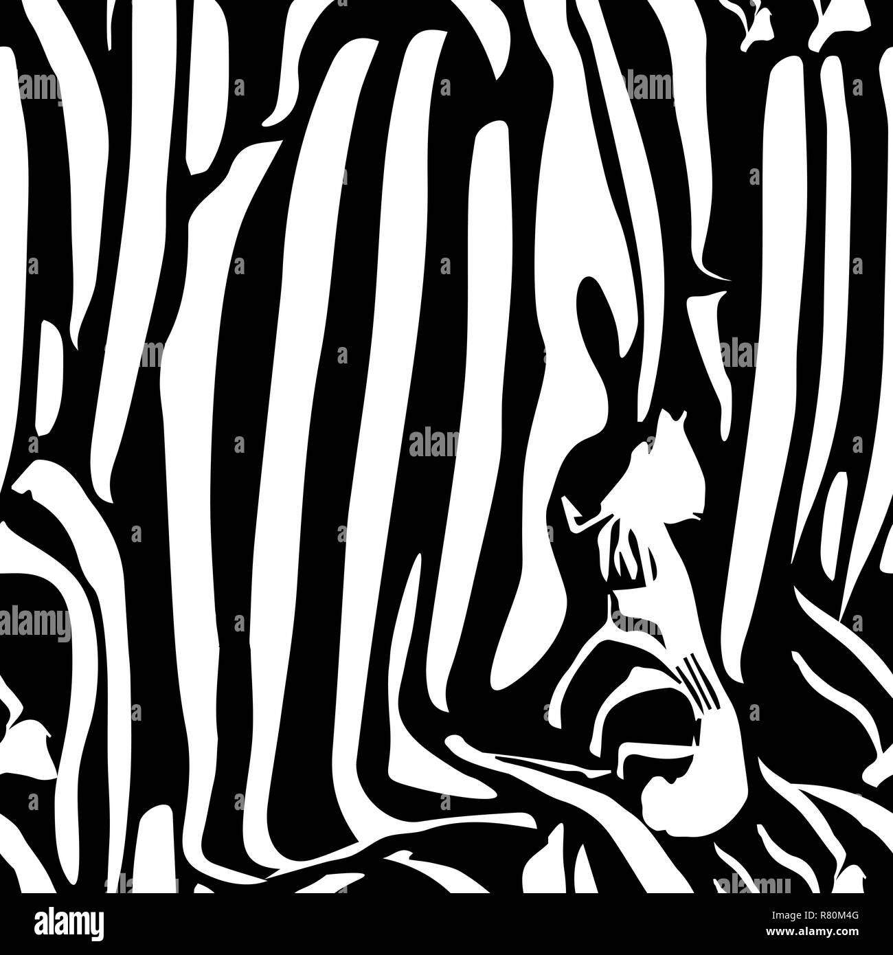 Vector zebra seamless pattern. Black and white beautiful texture. Perfectly for wrapping paper, bed linen, textile, fabric, cover, wallpaper, fashion, kids clothing, bags prints. Stock Vector