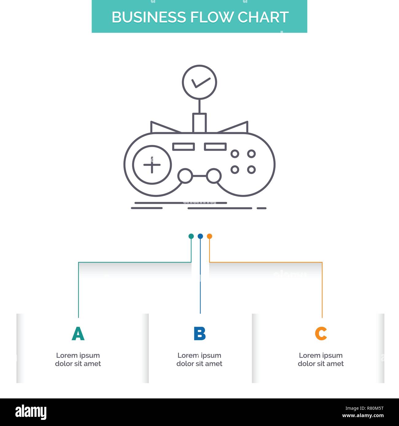 Check, controller, game, gamepad, gaming Business Flow Chart Design
