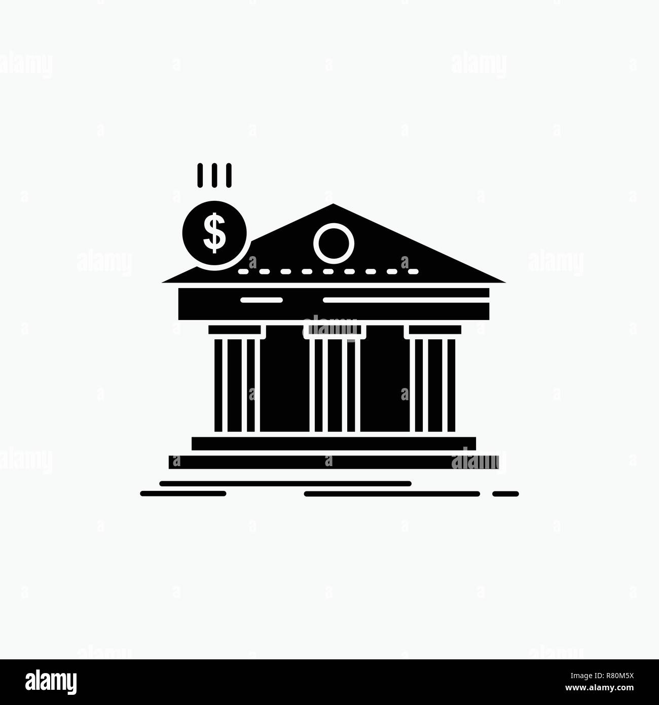 Architecture Bank Banking Building Federal Glyph Icon Vector Isolated Illustration Stock