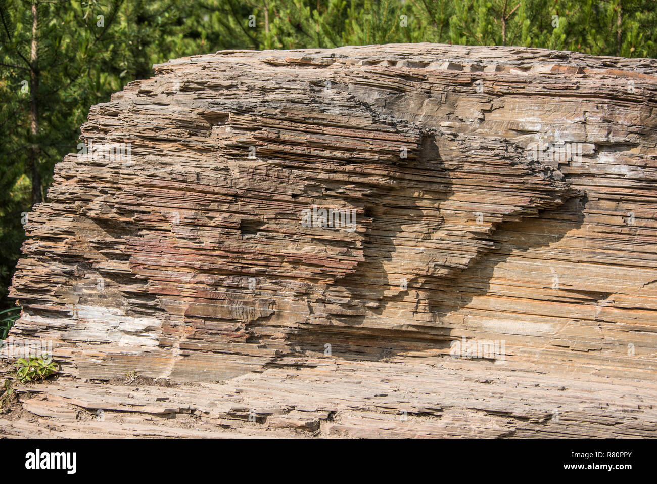 Sediment Layered Rock Stock Photo