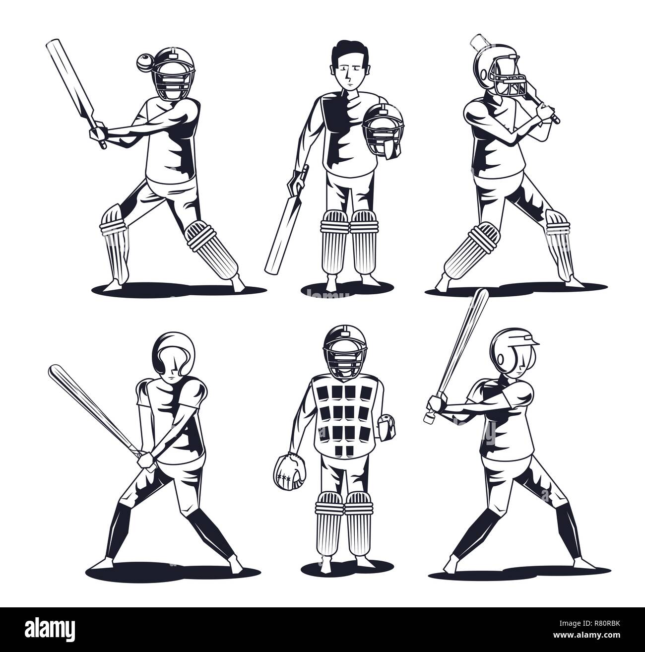 baseball and cricket player Stock Vector Image & Art Alamy