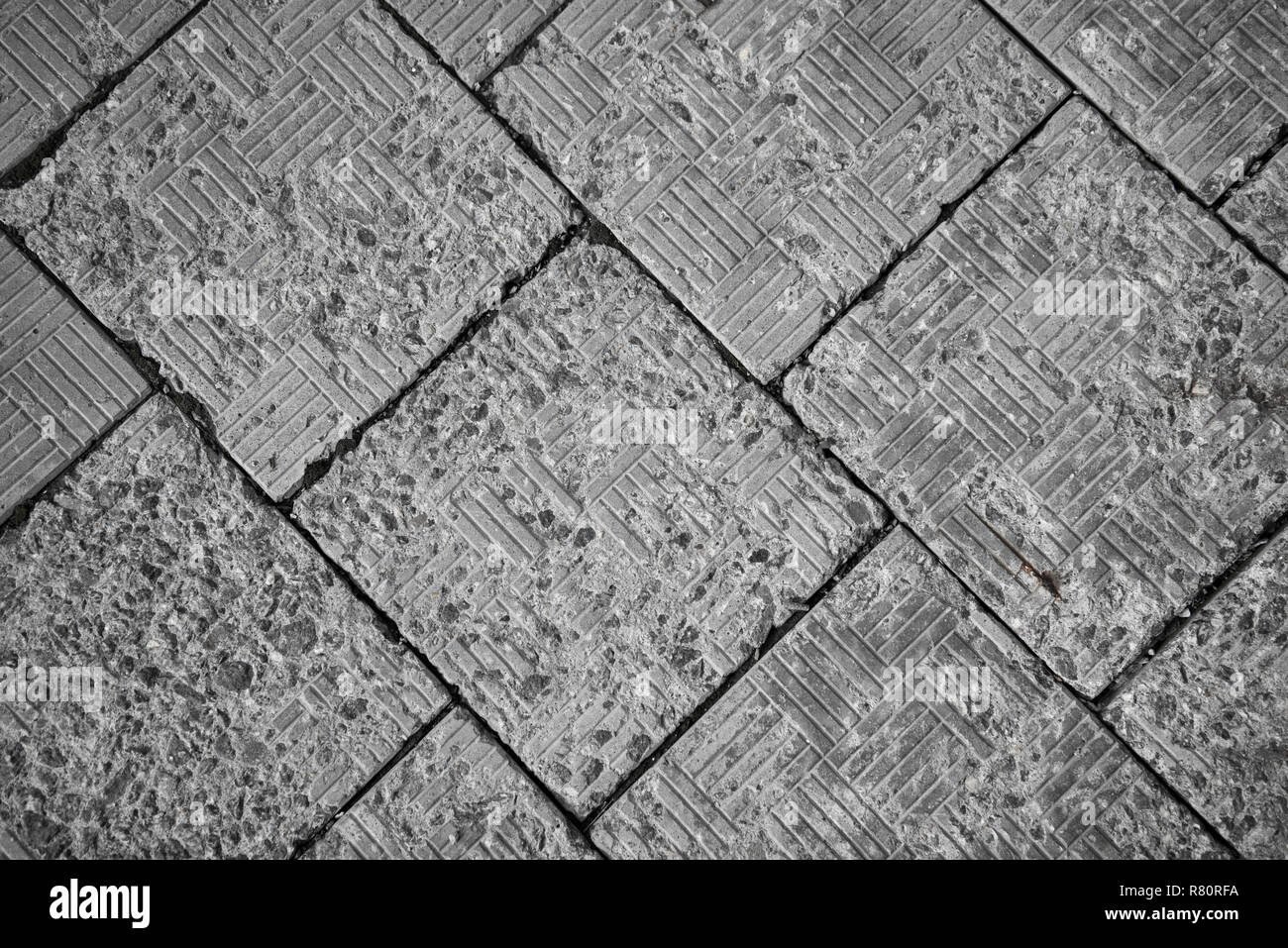 Aged weathered grey slate tile roof Stock Photo