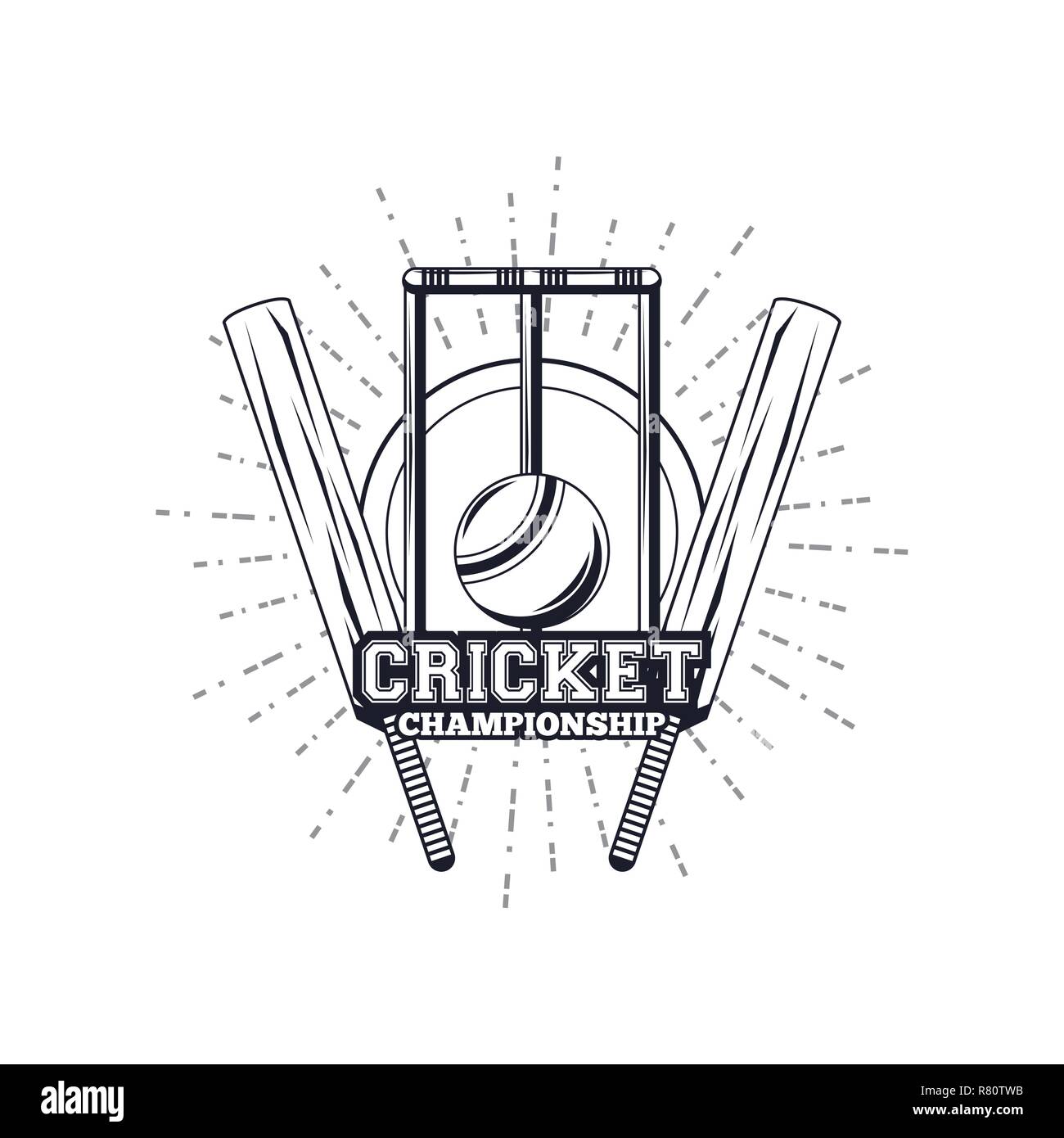 cricket equipment player Stock Vector