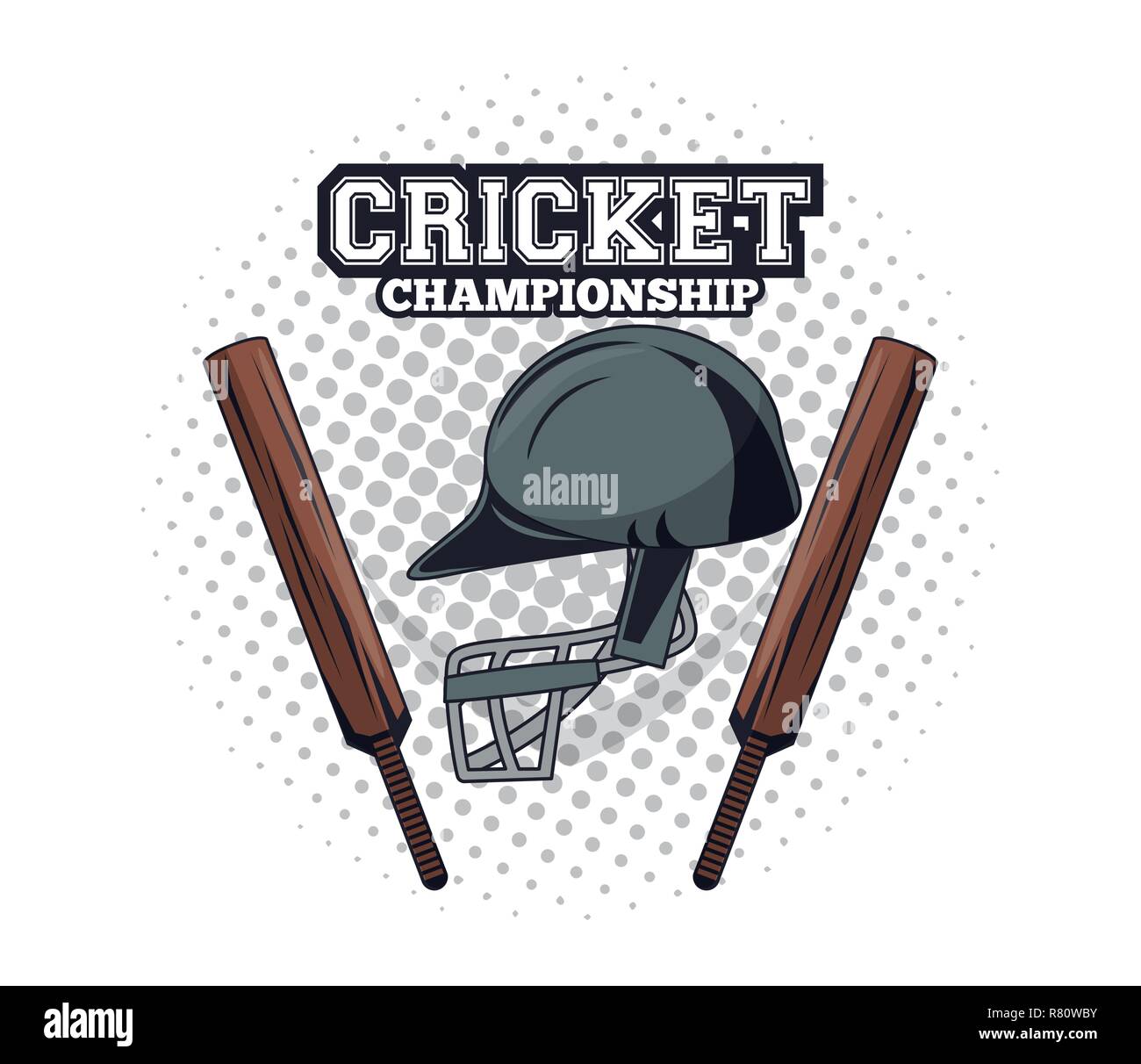 cricket equipment player Stock Vector