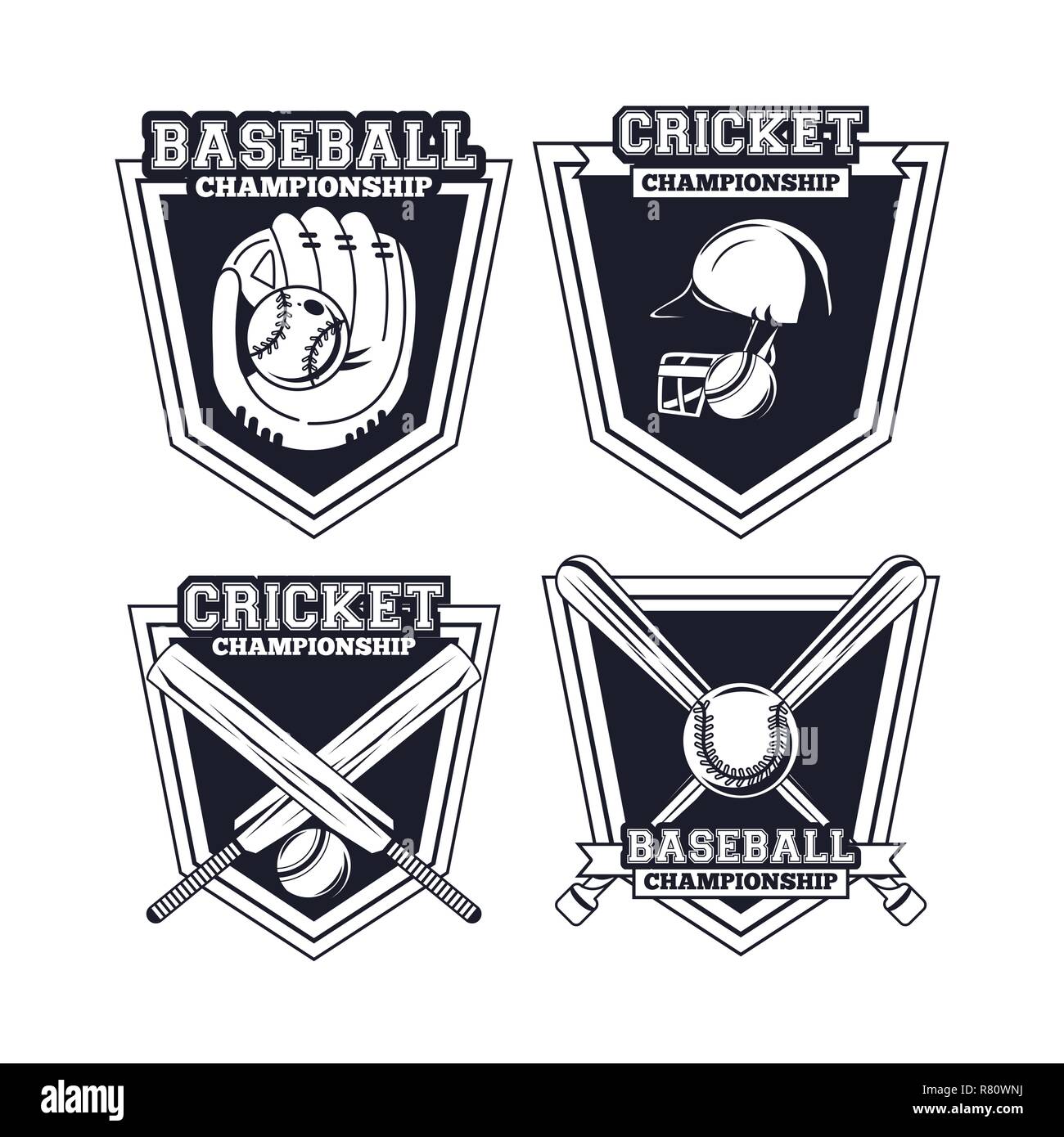 baseball and cricket player Stock Vector