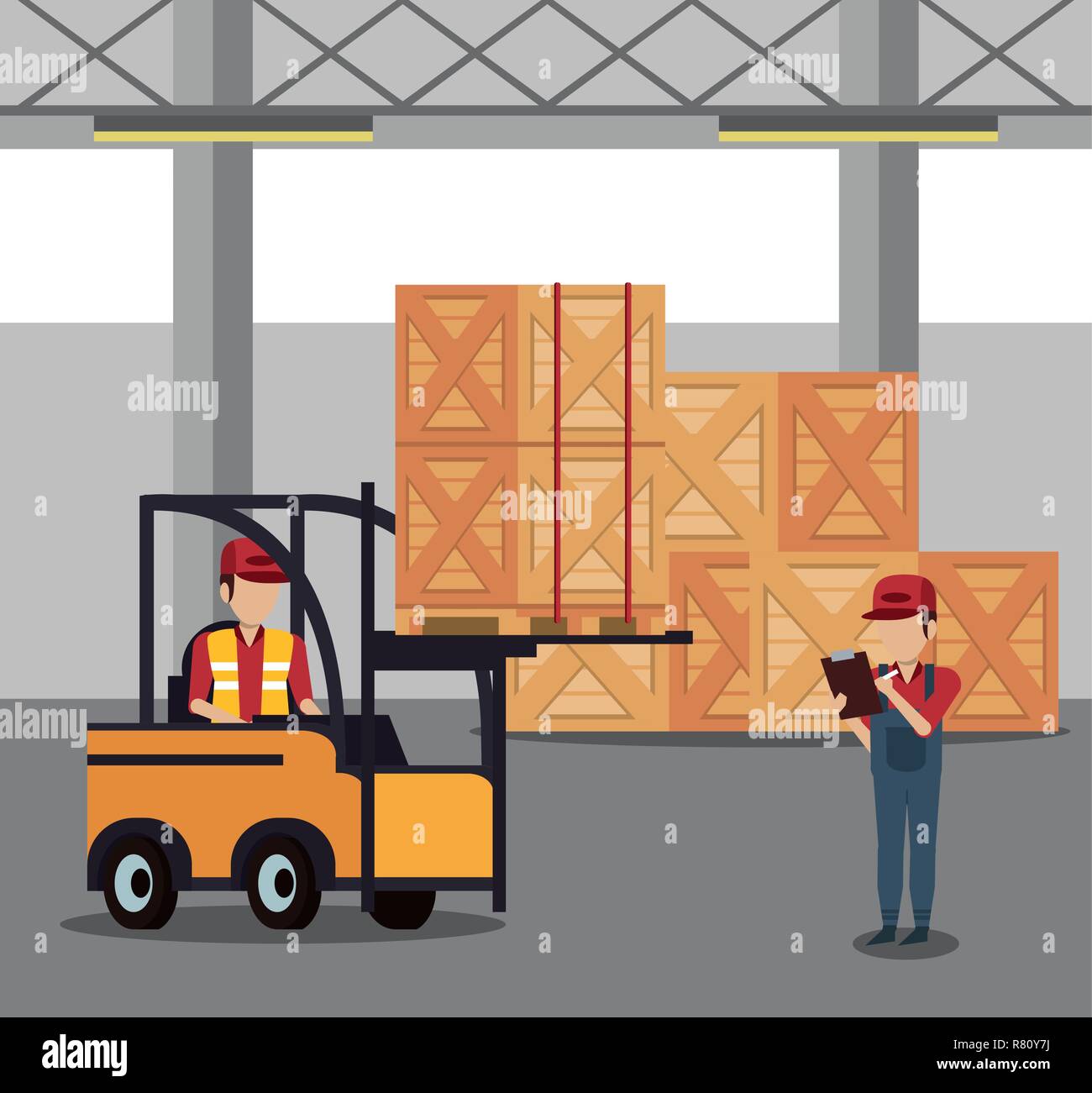 Courier working in warehouse Stock Vector Image & Art Alamy