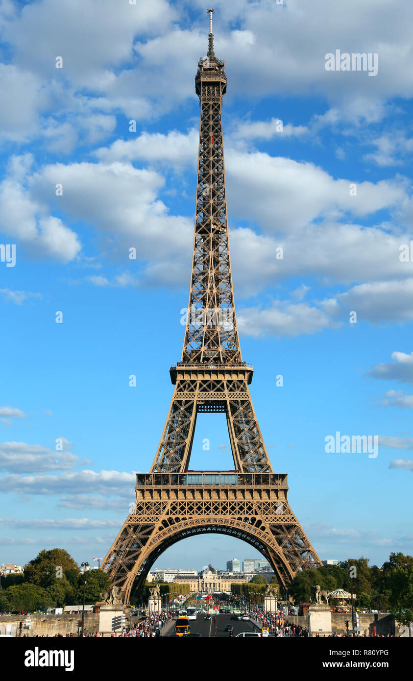 perfect poster of the Eiffel Tower in Paris in France vertically with ...