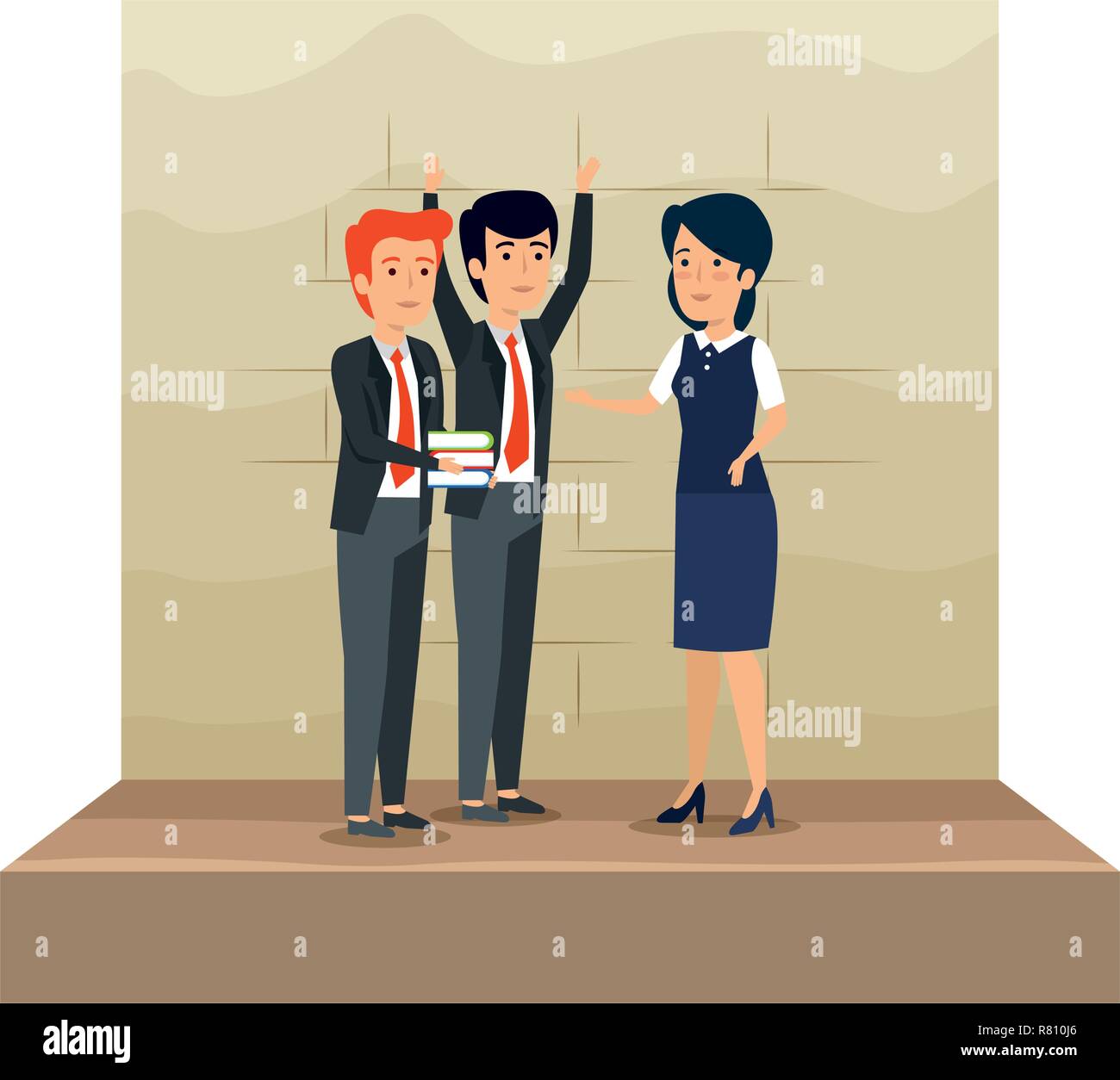 elegant business people in the workplace vector illustration design ...