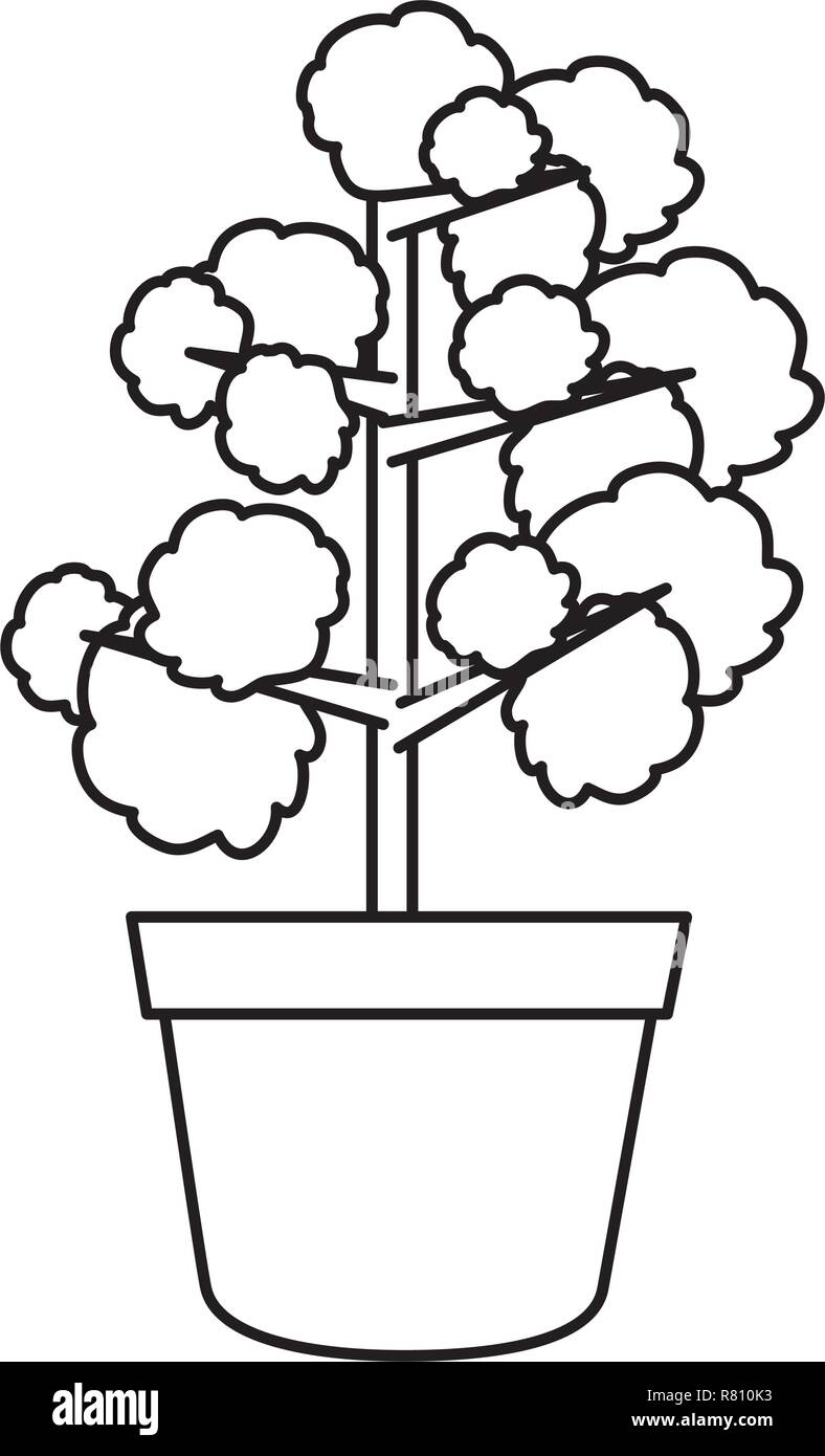 houseplant in pot icon vector illustration design Stock Vector