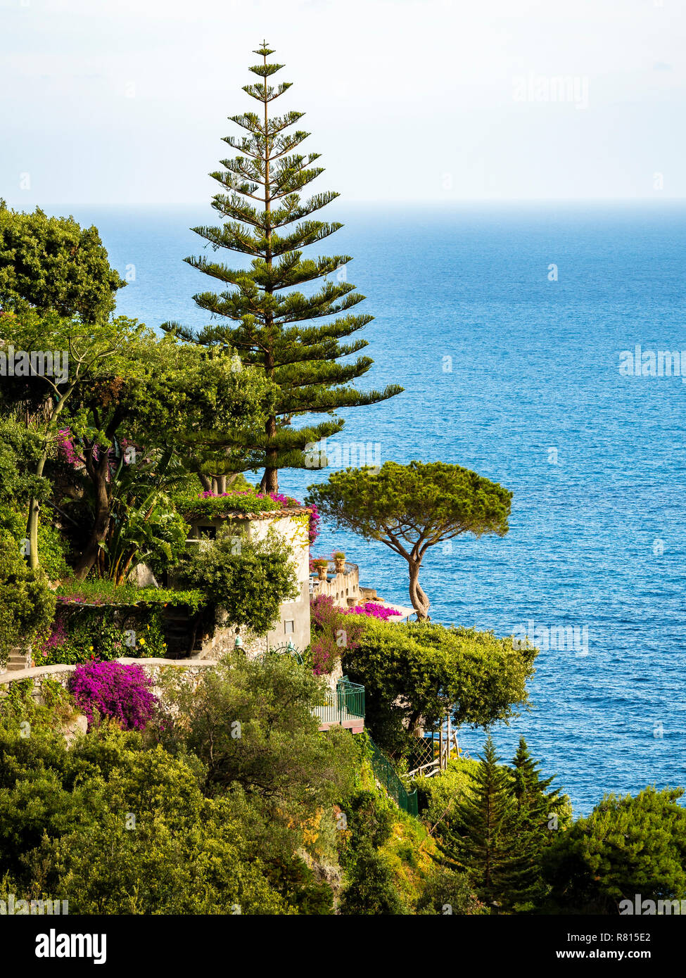 Steep coast with southern vegetation, near Positano, Costiera Amalfitana, Amalfi Coast, Sorrento Peninsula, Campania, Italy Stock Photo