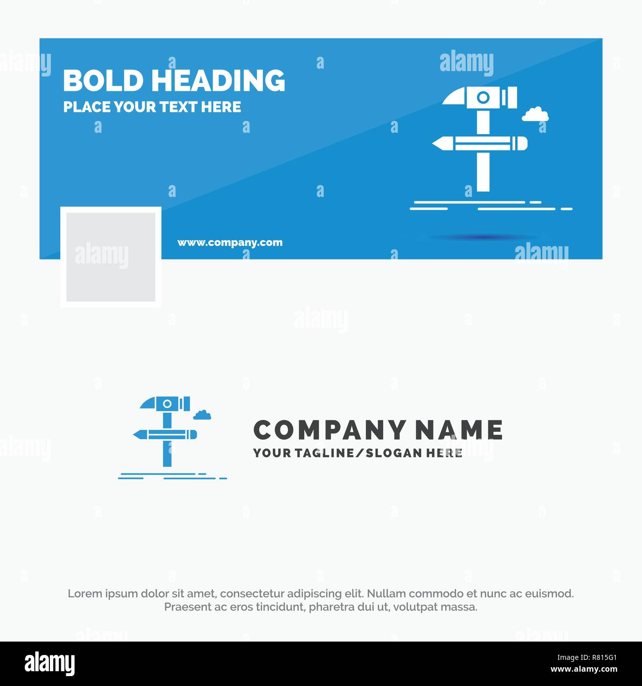 Blue Business Logo Template For Build Design Develop Tool