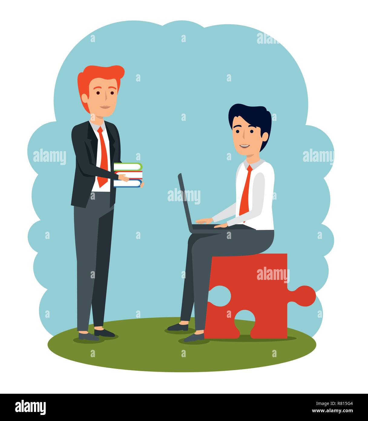 professional businessmen teamwork strategy plan Stock Vector Image ...