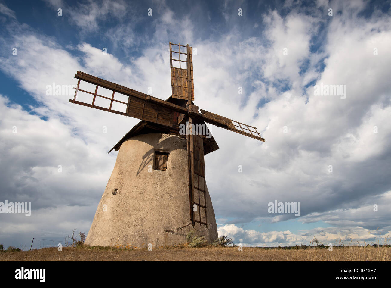 Windmill near Ardre, Gotland Island, Sweden Stock Photo