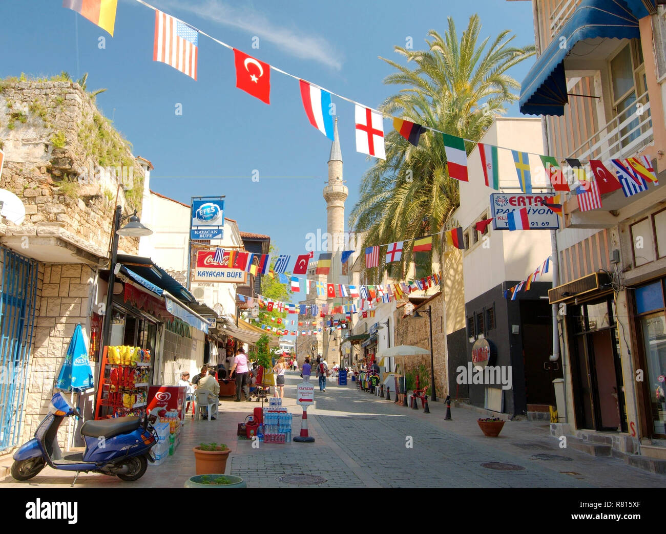 Pedestrian zone in the historic centre of Antalya, Antalya, Turkey Stock Photo