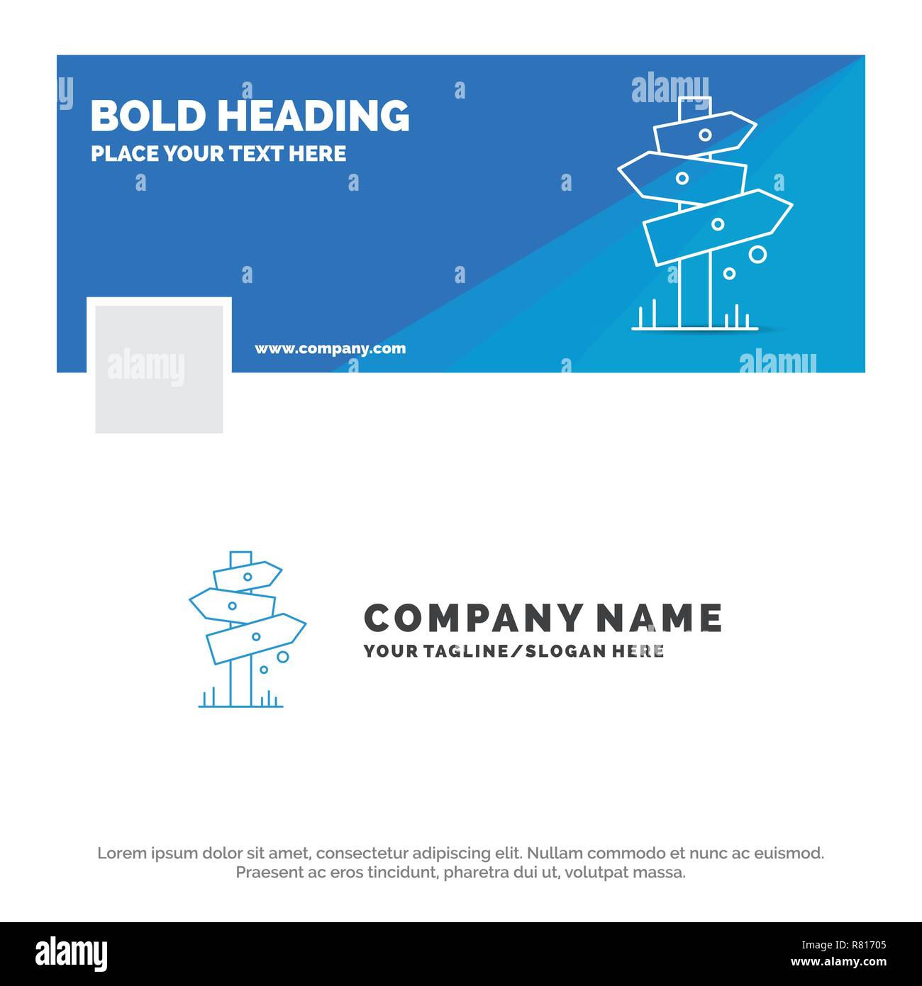 Blue Business Logo Template For Direction Board Camping Sign
