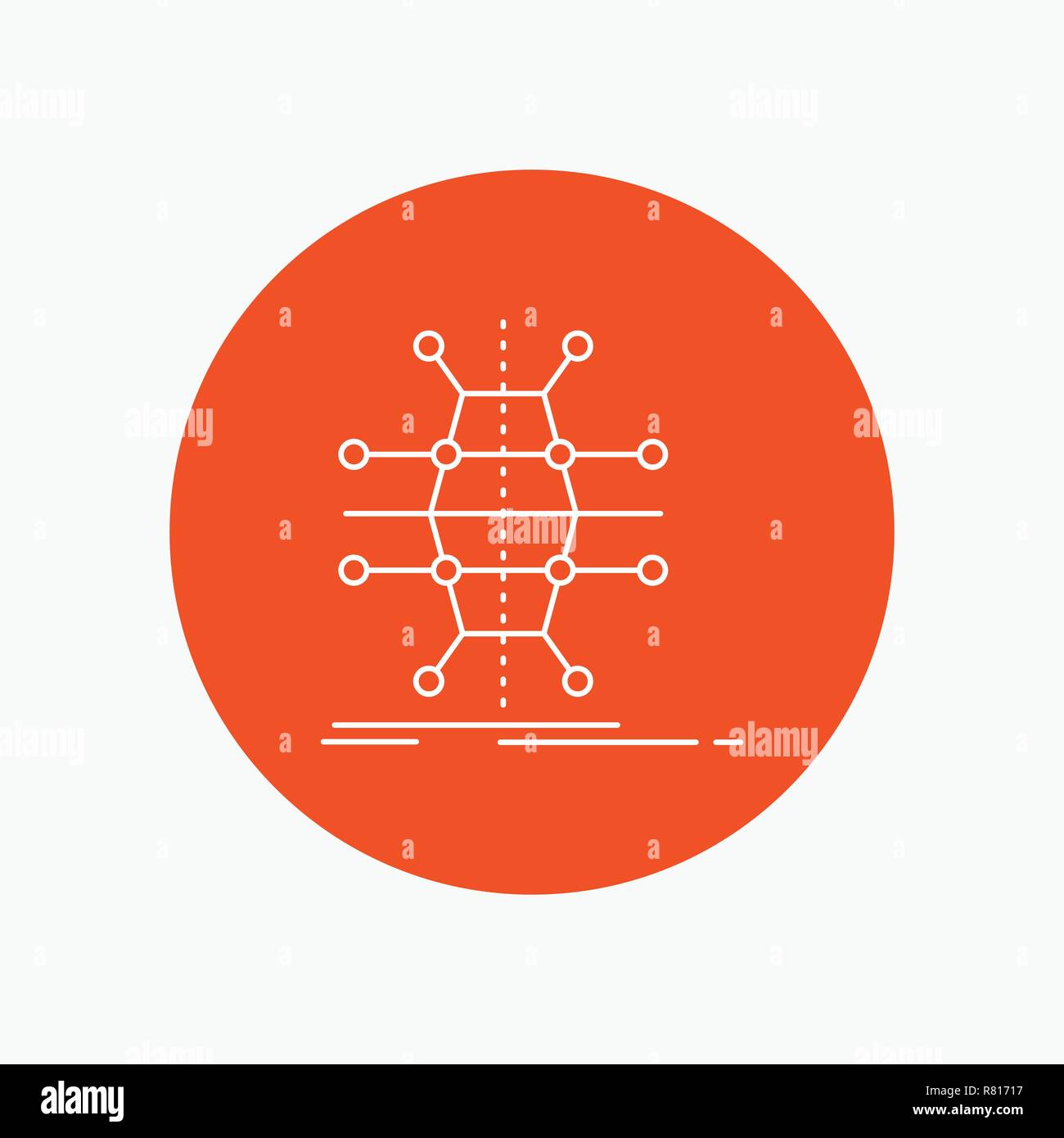 Distribution, grid, infrastructure, network, smart White Line Icon in