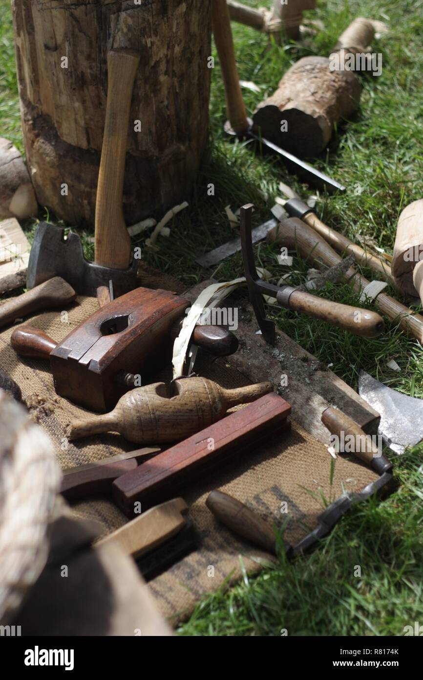 Carpenters traditional tools Stock Photo Alamy