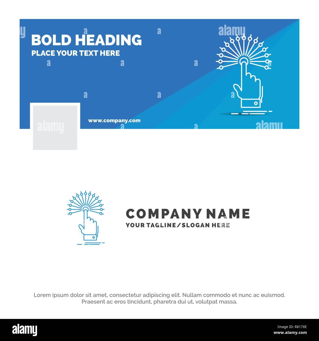 Blue Business Logo Template For Reach Touch Destination Digital
