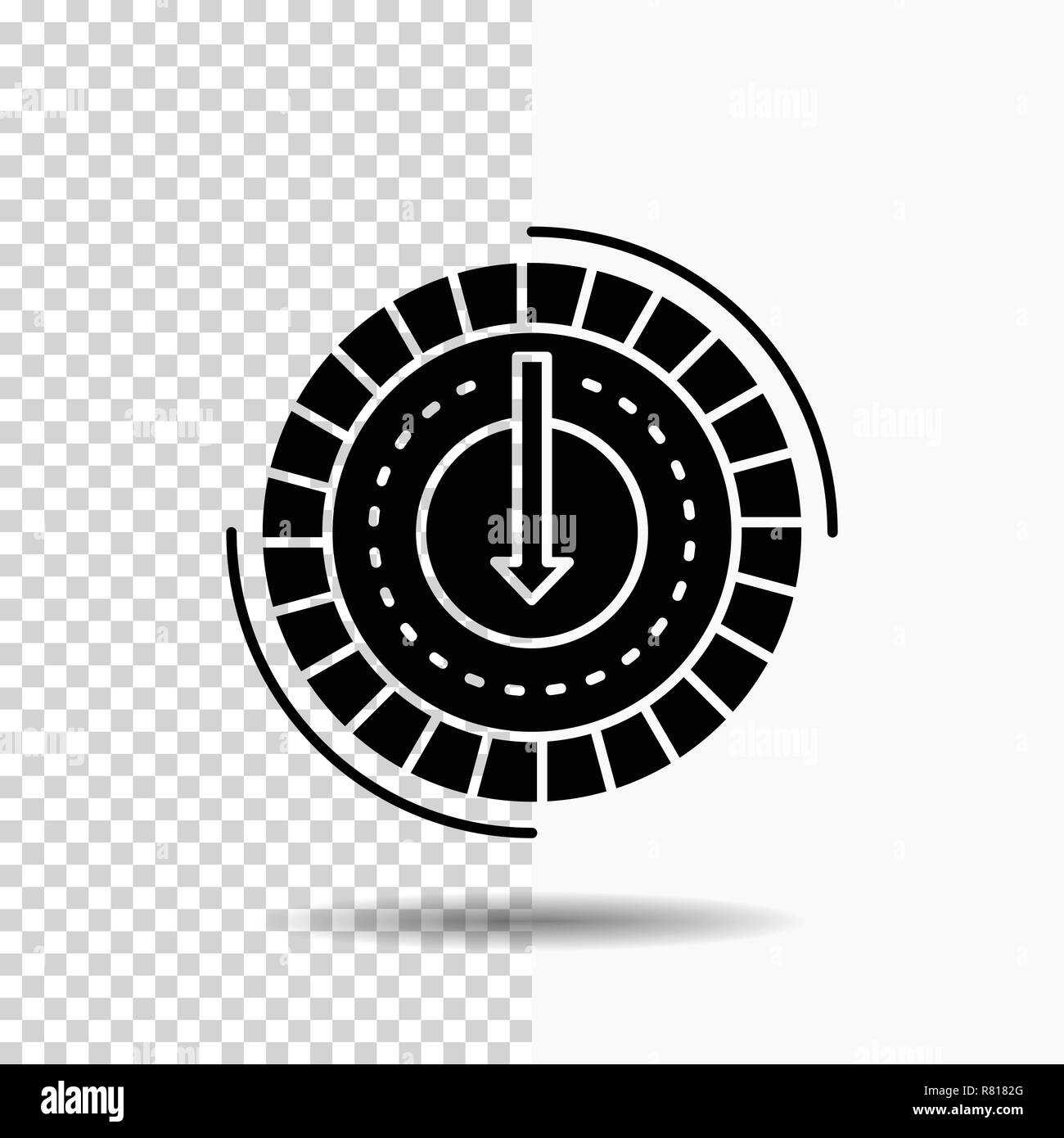 Consumption, cost, expense, lower, reduce Glyph Icon on Transparent