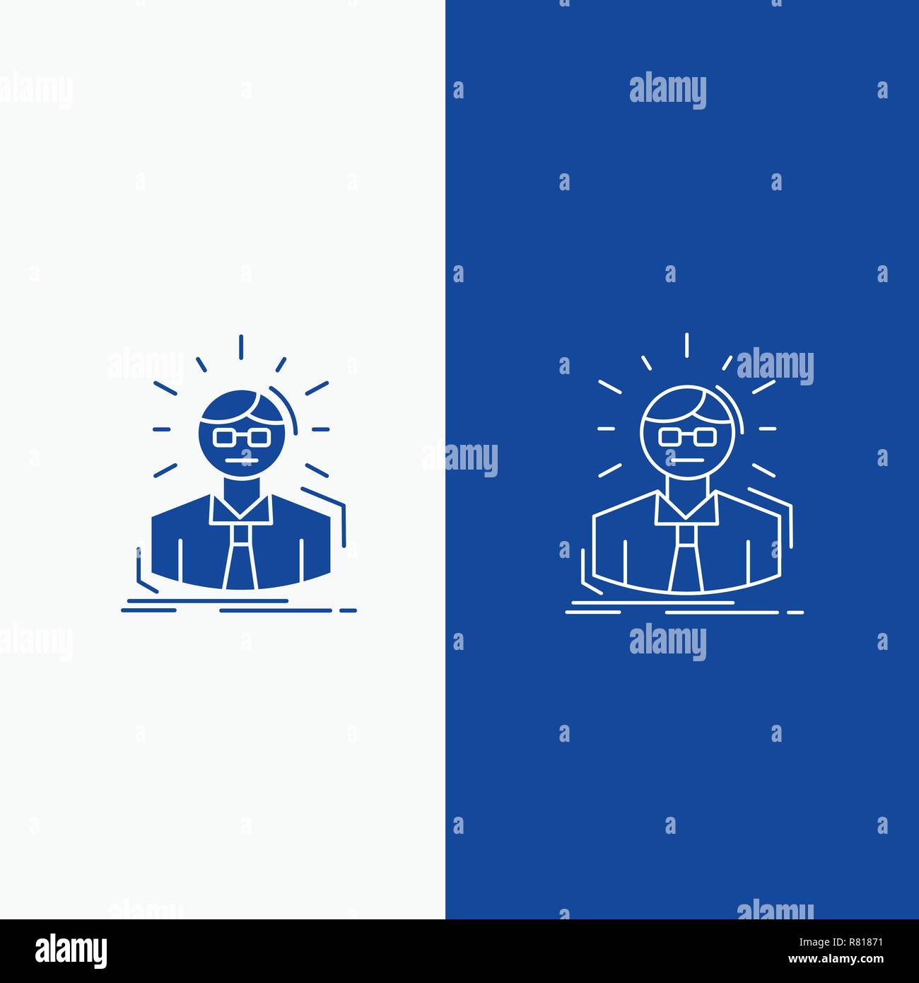 Manager Employee Doctor Person Business Man Line And Glyph Web