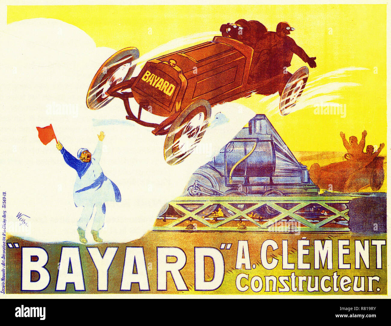 1908 Bayard Vintage car's advertising poster Stock Photo Alamy