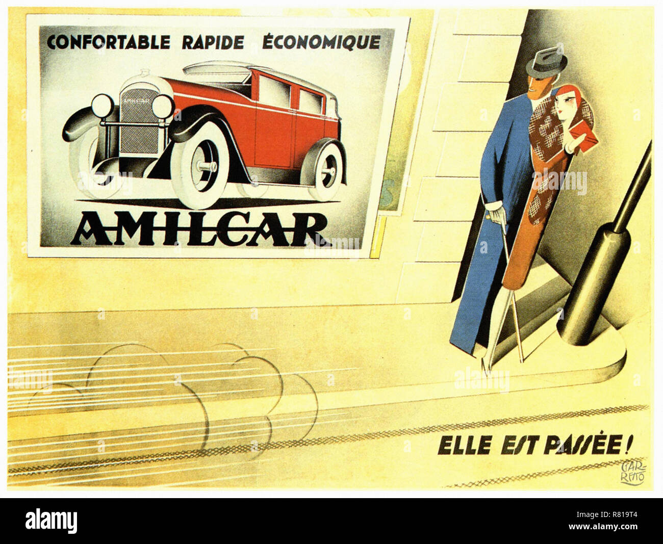 1929 Amilcar - Vintage car's advertising poster Stock Photo