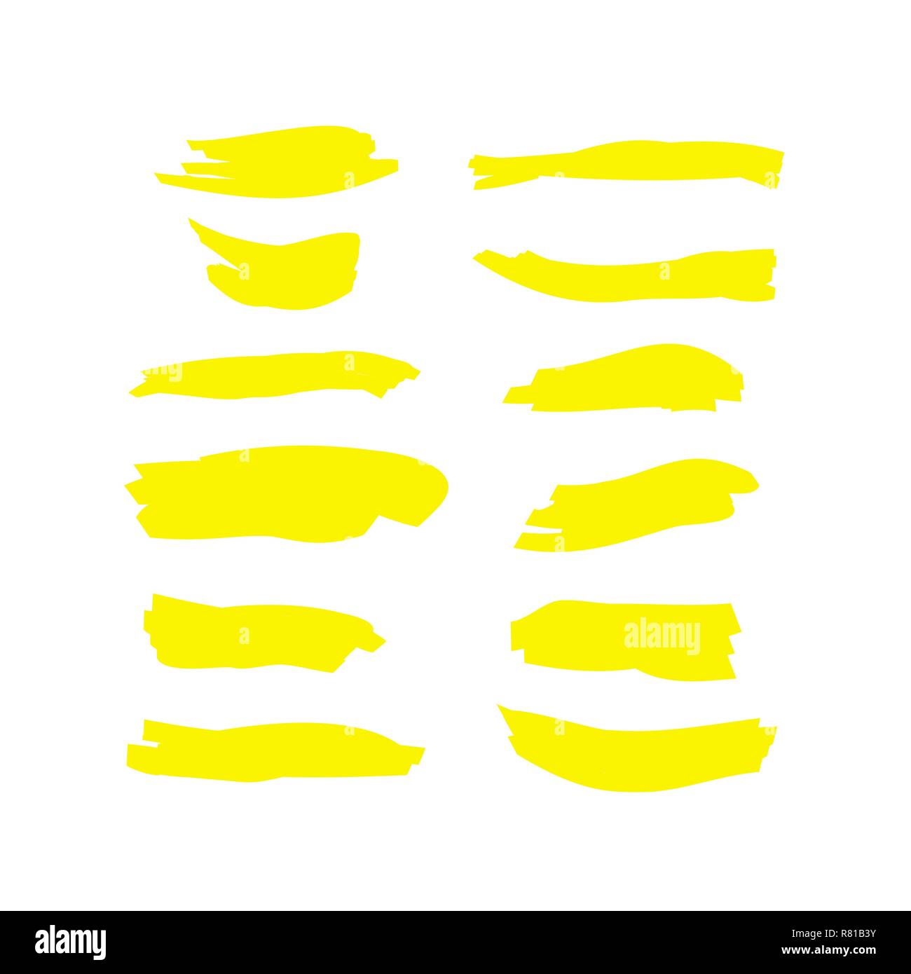Yellow watercolor hand drawn highlight set. Vector highlighter brush lines. Marker  pen highlight underline strokes Stock Vector Image & Art - Alamy