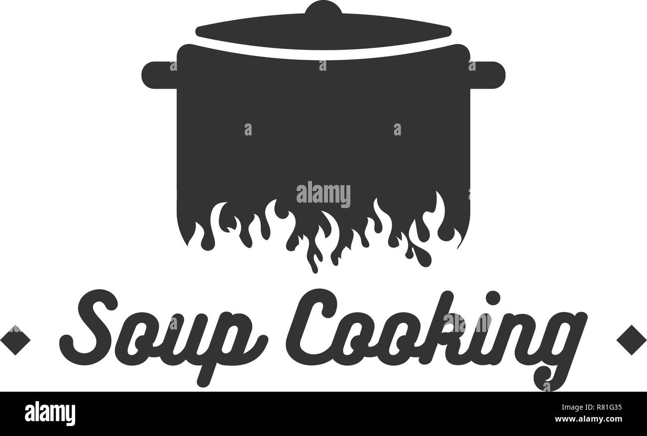 Soup cooking logo design inspiration vector illustration Stock Vector