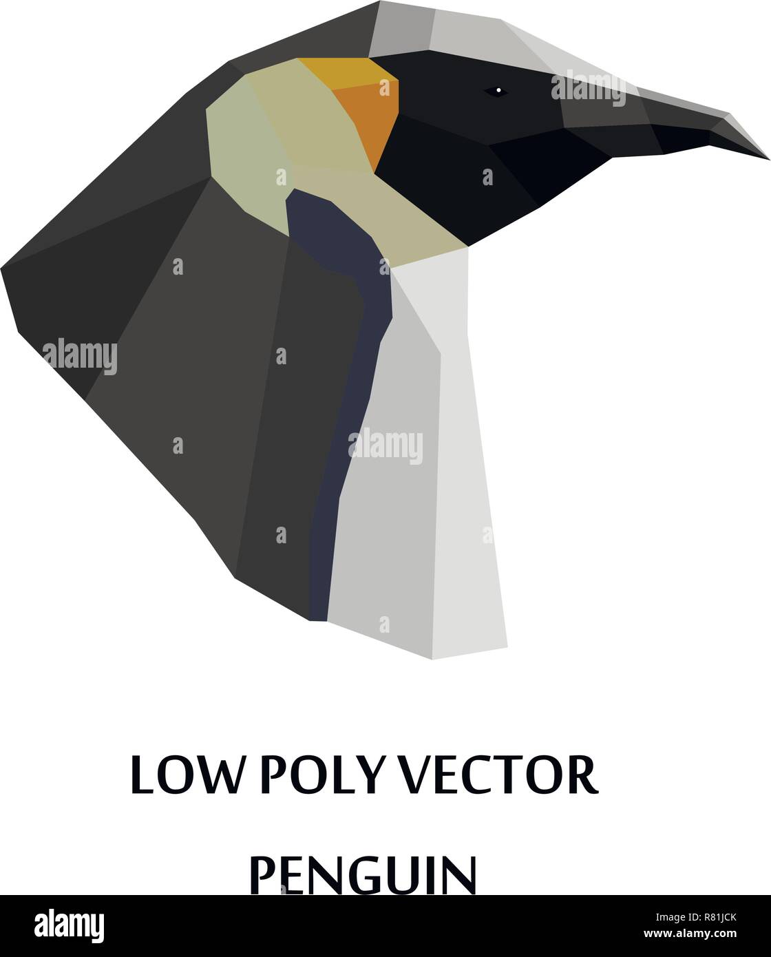 Creative vector design of penguins head in low poly style. Stock Vector