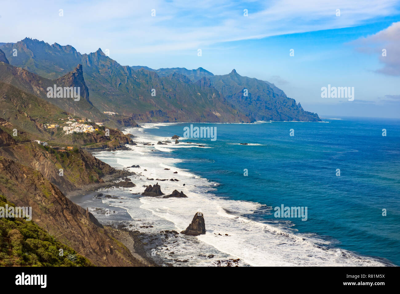 ocean shore near Almaciga, Anaga, Tenerife island Stock Photo