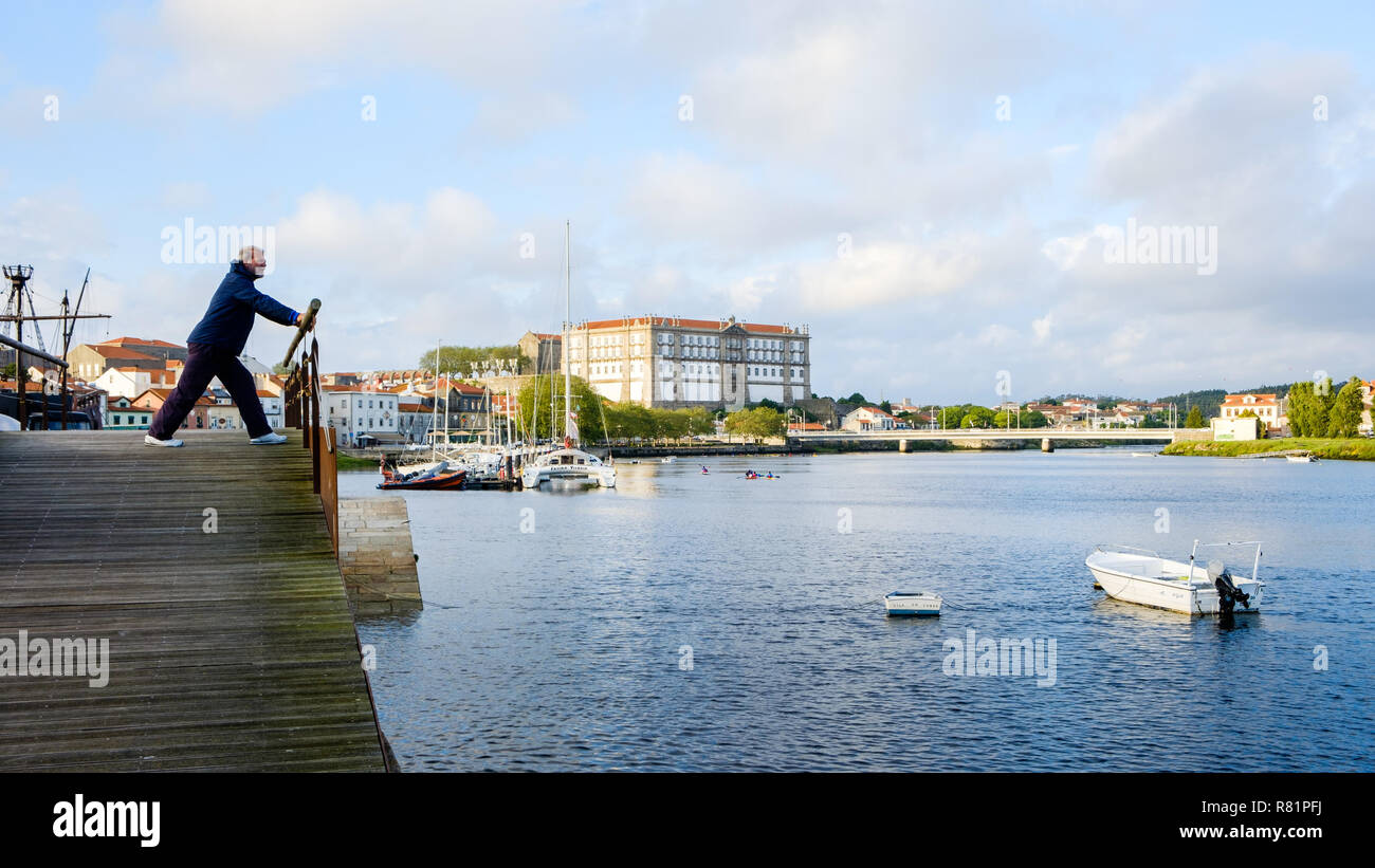 Vila do Conde, Portugal - June 01, 2018 : Sunny day by the river Ave, Porto district, Portugal Stock Photo