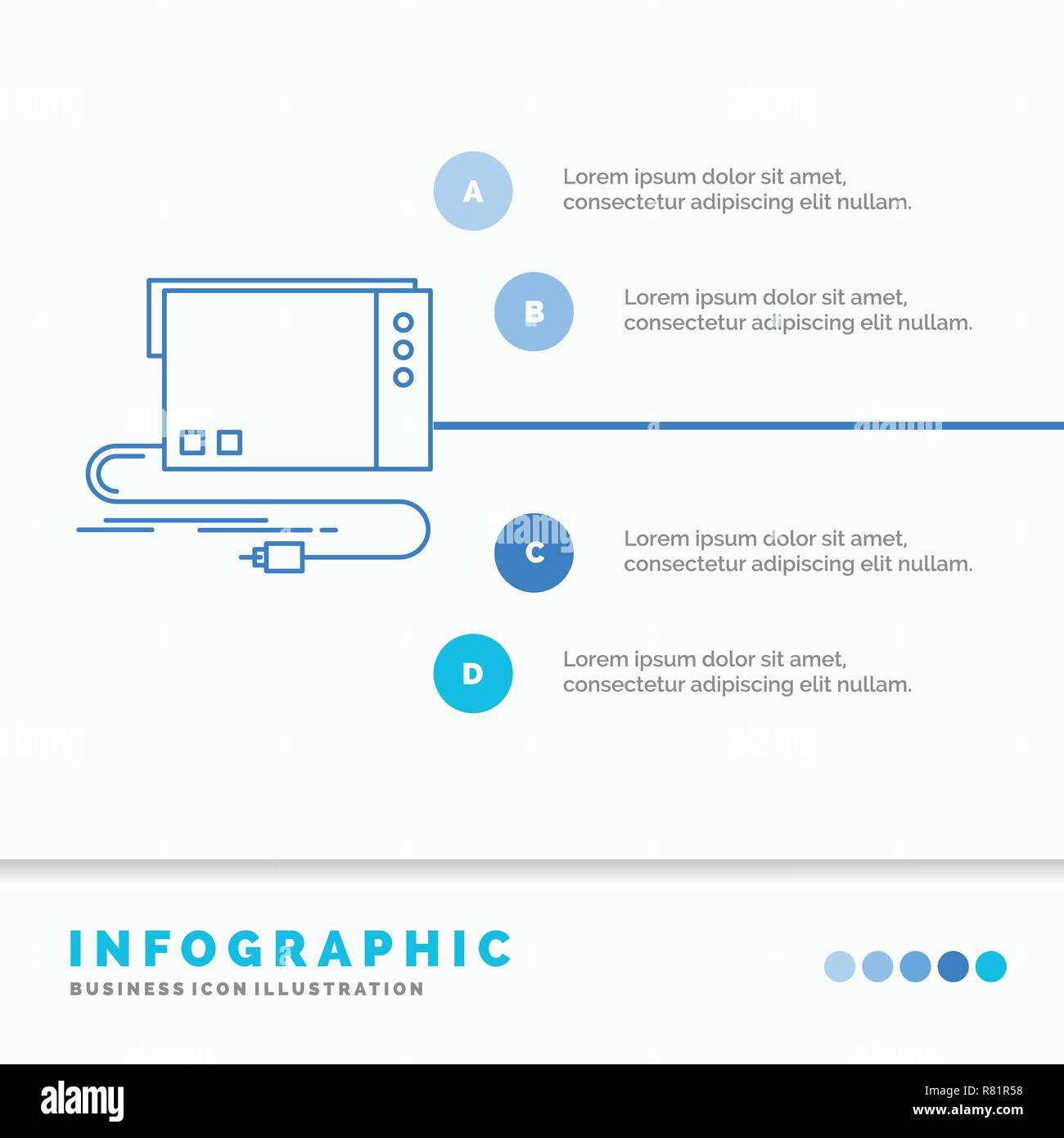 audio, card, external, interface, sound Infographics Template for Website and Presentation. Line Blue icon infographic style vector illustration Stock Vector
